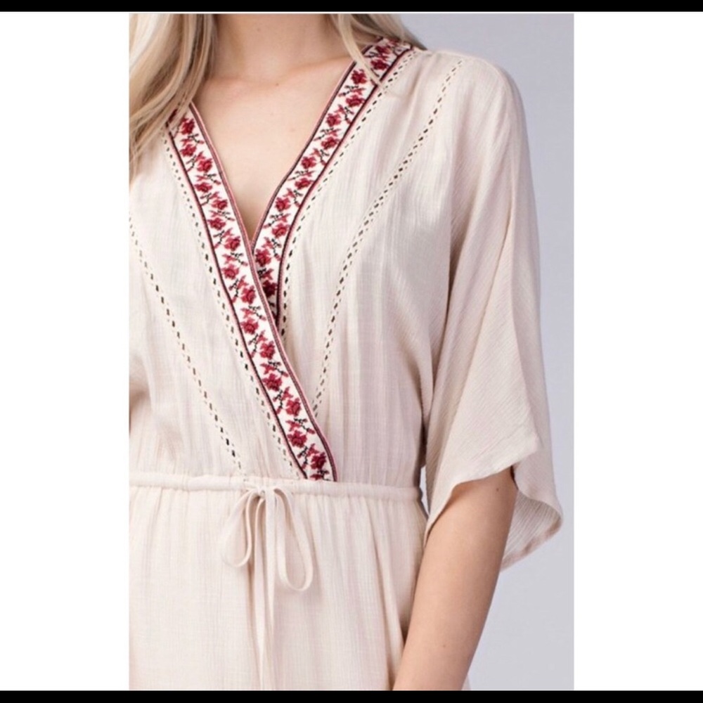 🆓BUY 2 GET 1 FREE Embroidered peasant dress - Picture 3 of 5